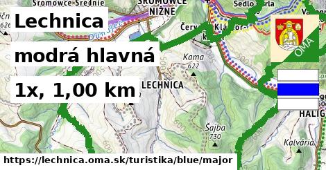 Lechnica Turistické trasy modrá hlavná