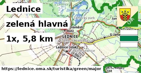 Lednice Turistické trasy zelená hlavná