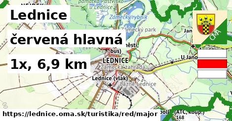 Lednice Turistické trasy červená hlavná