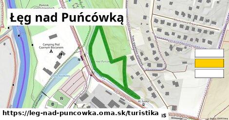 Łęg nad Puńcówką Turistické trasy  