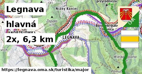 Legnava Turistické trasy hlavná 