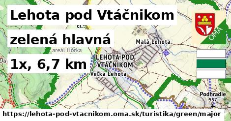 Lehota pod Vtáčnikom Turistické trasy zelená hlavná
