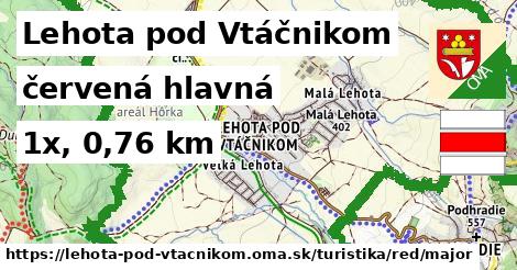 Lehota pod Vtáčnikom Turistické trasy červená hlavná