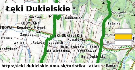 Łęki Dukielskie Turistické trasy  