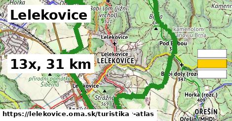 Lelekovice Turistické trasy  