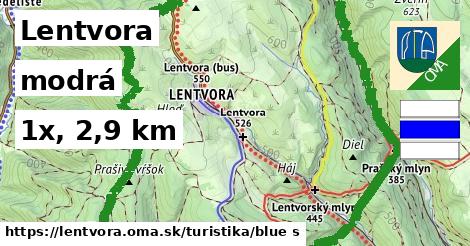 Lentvora Turistické trasy modrá 