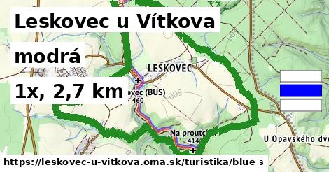 Leskovec u Vítkova Turistické trasy modrá 