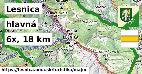 Lesnica Turistické trasy hlavná 