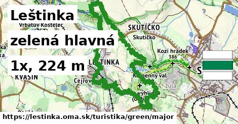 Leštinka Turistické trasy zelená hlavná