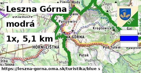 Leszna Górna Turistické trasy modrá 