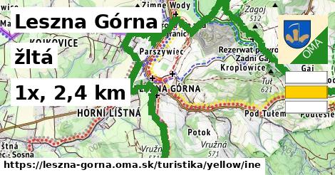 Leszna Górna Turistické trasy žltá iná