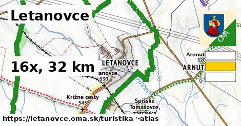 Letanovce Turistické trasy  