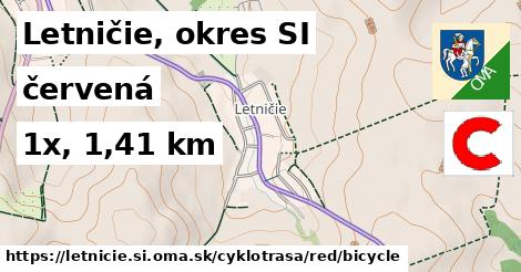 Letničie, okres SI Cyklotrasy červená bicycle