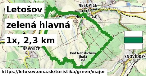 Letošov Turistické trasy zelená hlavná