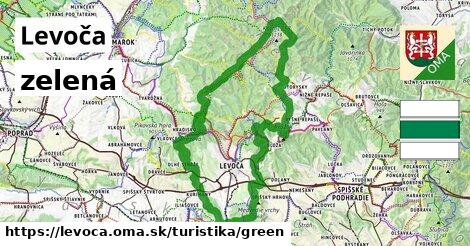 Levoča Turistické trasy zelená 