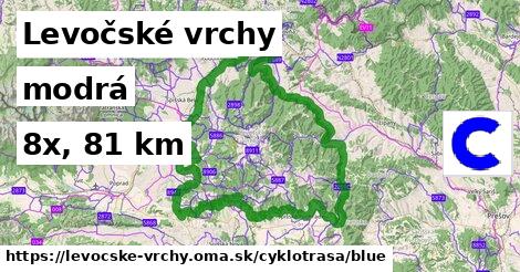 Levočské vrchy Cyklotrasy modrá 