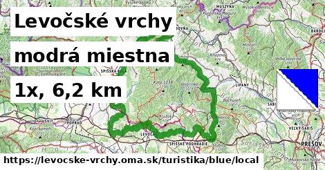 Levočské vrchy Turistické trasy modrá miestna
