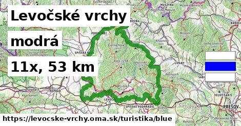 Levočské vrchy Turistické trasy modrá 