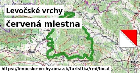 Levočské vrchy Turistické trasy červená miestna