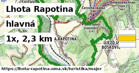 Lhota Rapotina Turistické trasy hlavná 