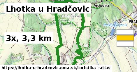 Lhotka u Hradčovic Turistické trasy  