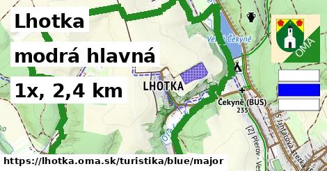 Lhotka Turistické trasy modrá hlavná