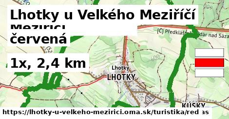 Lhotky u Velkého Meziříčí Turistické trasy červená 