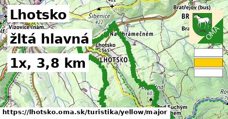 Lhotsko Turistické trasy žltá hlavná