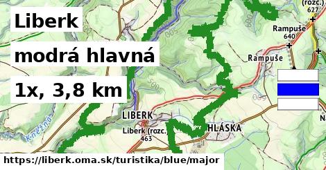 Liberk Turistické trasy modrá hlavná