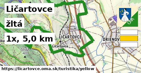 Ličartovce Turistické trasy žltá 