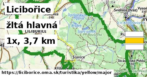 Licibořice Turistické trasy žltá hlavná