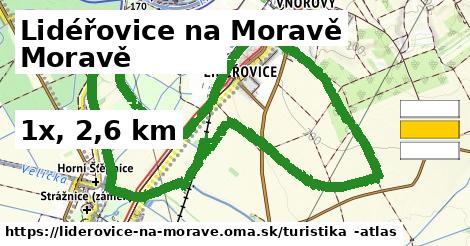 Lidéřovice na Moravě Turistické trasy  