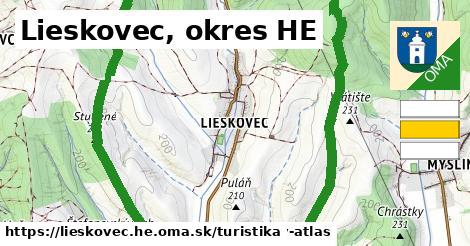Lieskovec, okres HE Turistické trasy  