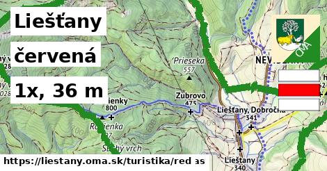 Liešťany Turistické trasy červená 