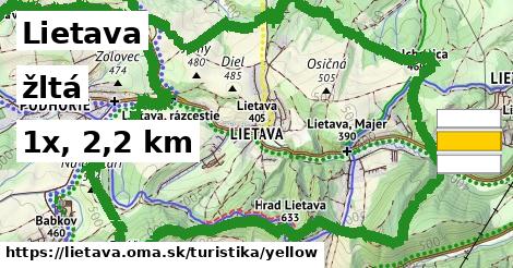 Lietava Turistické trasy žltá 