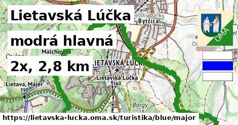 Lietavská Lúčka Turistické trasy modrá hlavná