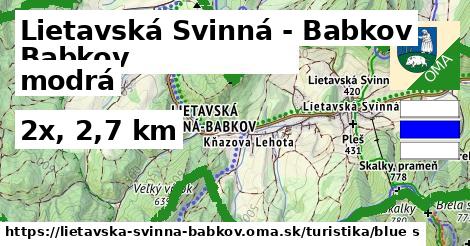 Lietavská Svinná - Babkov Turistické trasy modrá 