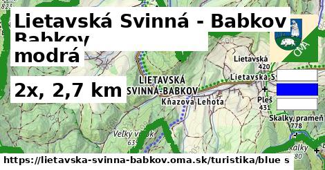 Lietavská Svinná - Babkov Turistické trasy modrá 