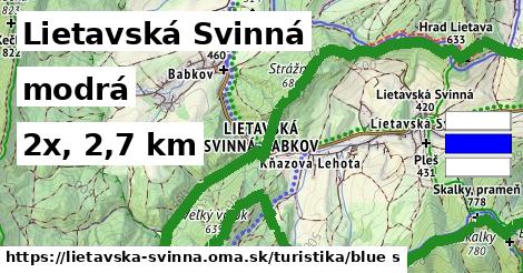 Lietavská Svinná Turistické trasy modrá 