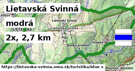 Lietavská Svinná Turistické trasy modrá 