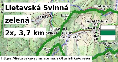 Lietavská Svinná Turistické trasy zelená 