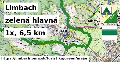 Limbach Turistické trasy zelená hlavná
