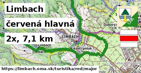 Limbach Turistické trasy červená hlavná