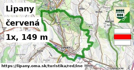 Lipany Turistické trasy červená iná