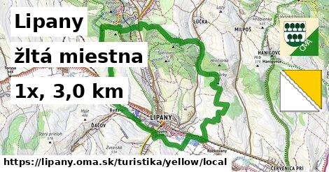 Lipany Turistické trasy žltá miestna