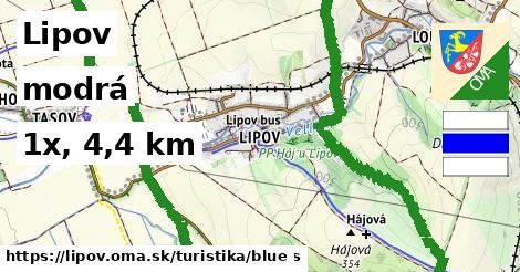 Lipov Turistické trasy modrá 