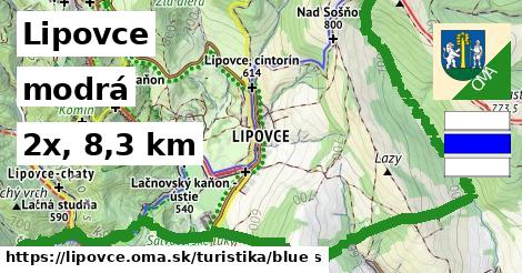 Lipovce Turistické trasy modrá 