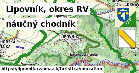 Lipovník, okres RV Turistické trasy náučný chodník 