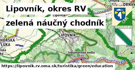 Lipovník, okres RV Turistické trasy zelená náučný chodník