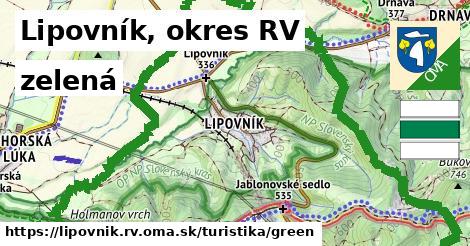 Lipovník, okres RV Turistické trasy zelená 